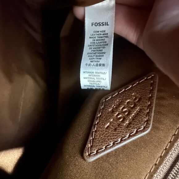Fossil $250 Elina Convertible Backpack Leather Small Brown Satchel Minimalist - Picture 11 of 12